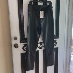 7 For All Mankind Vegan Leather pants, high waist, skinny, stretchy, NWT S & M